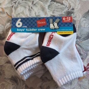 Hanes Toddler Crew Socks with Stripes